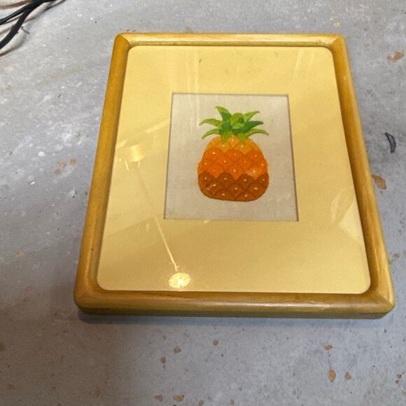 Beautiful Cross Stitch Pineapple 1990 Welcome Professionally Picture Framed - Picture 7 of 10